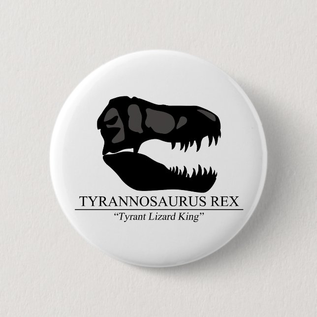 Bóton Redondo 5.08cm Tyrannosaurus Rex Skull (Frente)