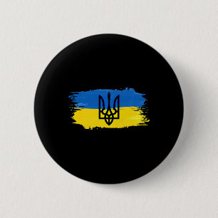 Bóton Redondo 5.08cm Ucrânia: Bandeira Apoiando Orgulho Ucraniano