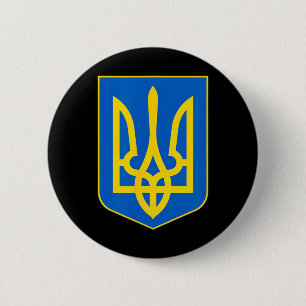 Bóton Redondo 5.08cm Ucrânia Símbolo Tryzub Patriótico Slava Ukraini