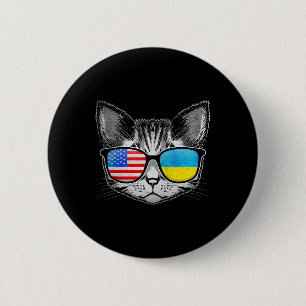 Bóton Redondo 5.08cm Ucrânia Sinalizador Americano Raízes Cat Ucraniano