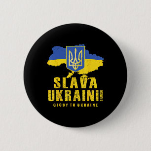 Bóton Redondo 5.08cm Ucrânia Slava Ukraini Tryzub Glória à Ucrânia Band