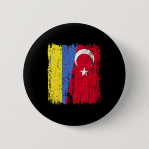 Bóton Redondo 5.08cm Ucrânia Turquia Meia Bandeira Turquia Ucraniano Tu