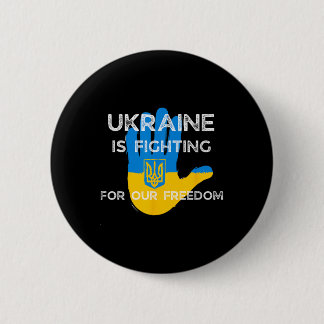 Bóton Redondo 5.08cm Ukrainian Flag Supporting Design Ukraine Fight For