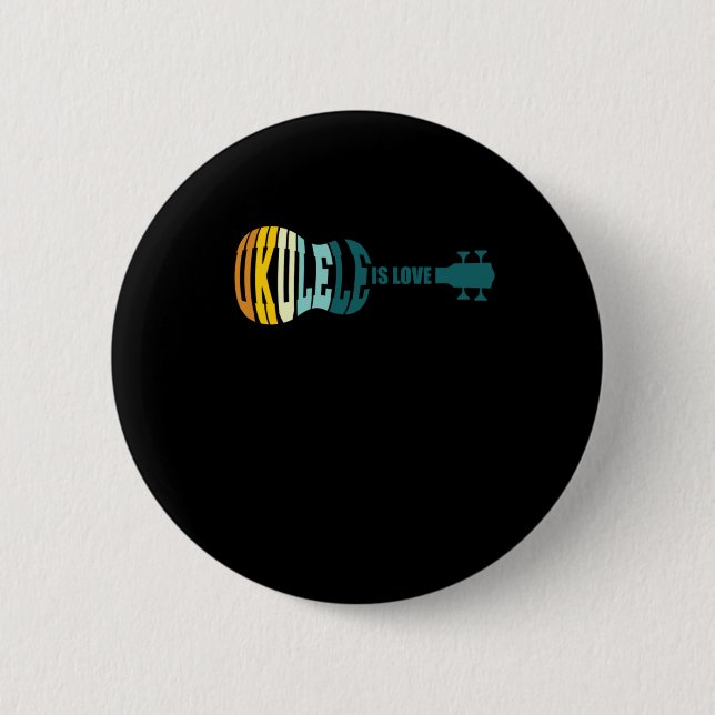Bóton Redondo 5.08cm Ukulele É Ama Umas Dicas De Música Acústica De Vio (Frente)