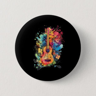 Bóton Redondo 5.08cm Ukulele Uke Player Guitarista Ukelele Guitar