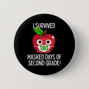 Bóton Redondo 5.08cm Último Dia Da Escola 180 Dias Mascarados Do Segund