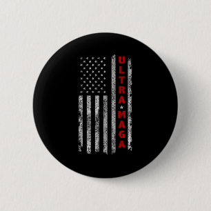 Bóton Redondo 5.08cm Ultra MAGA Vintage American Flag Ultra MAGA