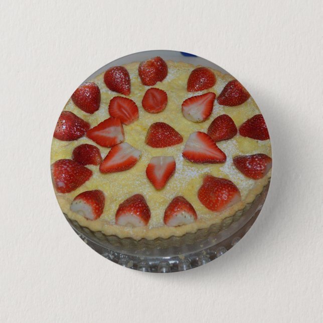 Bóton Redondo 5.08cm Um bolo de morango (Frente)