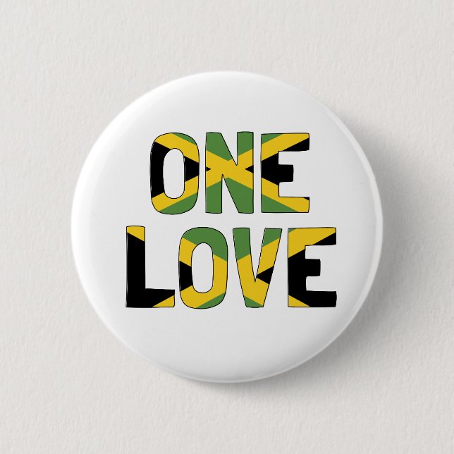 Bóton Redondo 5.08cm Um Botão Jamaicano One Love (Frente)