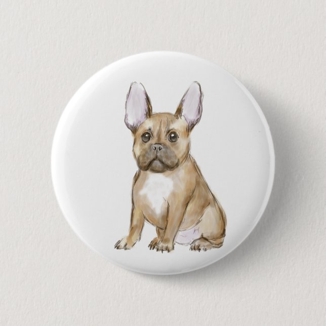Bóton Redondo 5.08cm Um cachorrinho francês adorável (Frente)