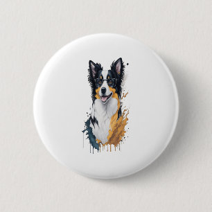 Bóton Redondo 5.08cm Um cachorro bonito Border Collie
