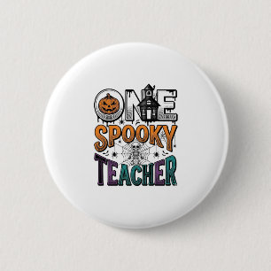 Bóton Redondo 5.08cm Um Design de Vetor de Halloween de um Professor As