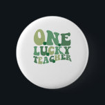 Bóton Redondo 5.08cm Um Dia de São Patrício De Professores Sortudos, Re<br><div class="desc">Um Dia de São Patrício De Professores Sortudos,  Retro Groovy</div>