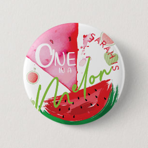 Bóton Redondo 5.08cm Um em um aniversário do melão personalizado