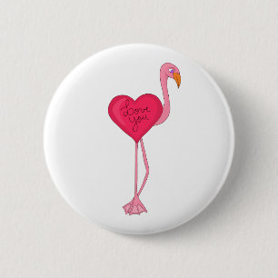 Bóton Redondo 5.08cm Um Flamingo no Amor