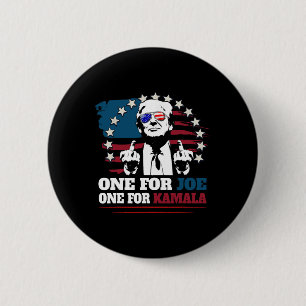 Bóton Redondo 5.08cm Um Para Joe Um Para Kamala Funny Trump Trump