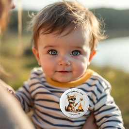 Bóton Redondo 5.08cm Um primeiro aniversario de acampamento Coyote Feli