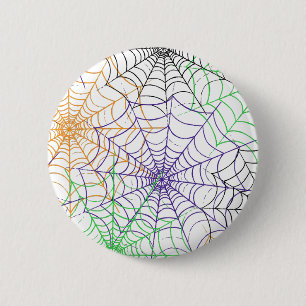 Bóton Redondo 5.08cm Um simples padrão na Web da aranha de Halloween