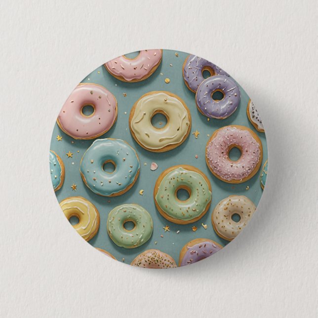 Bóton Redondo 5.08cm Um Sonho Caprichoso de Donuts Pastel (Frente)