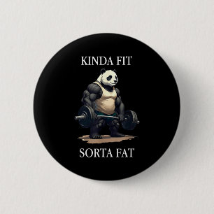 Bóton Redondo 5.08cm Um tanto em forma meio gordo divertido panda acade