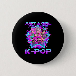 Bóton Redondo 5.08cm Uma garota que ama k-pop meninas k-pop aniversário