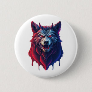 Bóton Redondo 5.08cm Uma ilustração detalhada do mau ninja wolf Premi