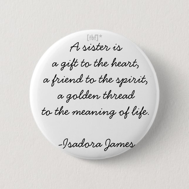 Bóton Redondo 5.08cm Uma irmã (Frente)