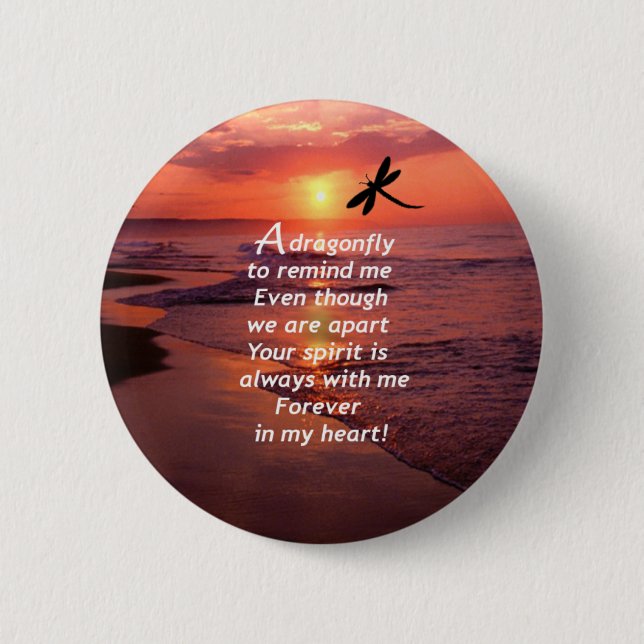Bóton Redondo 5.08cm Uma libélula para lembrar-me (Frente)