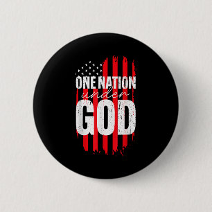 Bóton Redondo 5.08cm Uma Nação Sob Deus Bandeira Americana Cristã Jesus