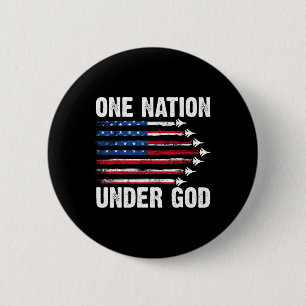 Bóton Redondo 5.08cm Uma Nação Sob Deus Bandeira Americana Fig 4 De Jul
