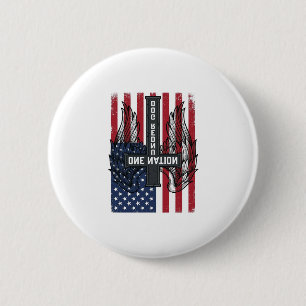 Bóton Redondo 5.08cm Uma Nação Sob Deus Camisa Patriótica Asas Cruz_1