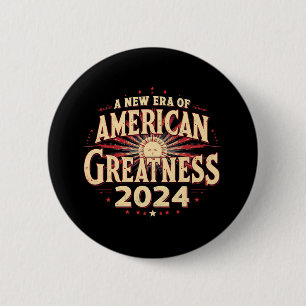 Bóton Redondo 5.08cm Uma nova era da grandeza americana 2024 Trump Won