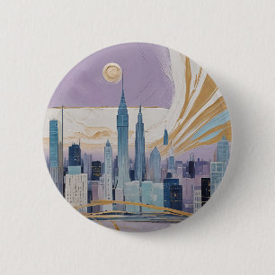 Bóton Redondo 5.08cm Uma Paisagem Urbana Lunar