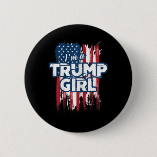 Bóton Redondo 5.08cm Uma Trump Girl Pro Presidente Donald Trump Supp