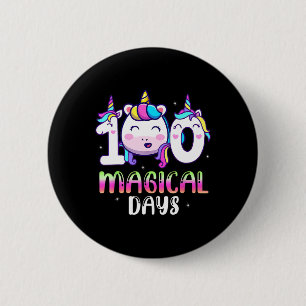 Bóton Redondo 5.08cm Unicorn 100 Dias Mágicos Meninas Crianças 100º Dia