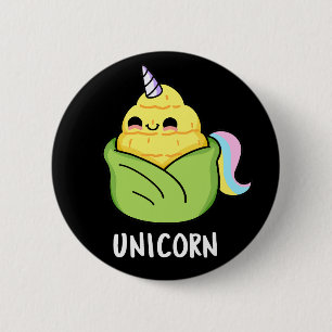 Bóton Redondo 5.08cm Unicorn Funny Baby Corn Pun Dark BG