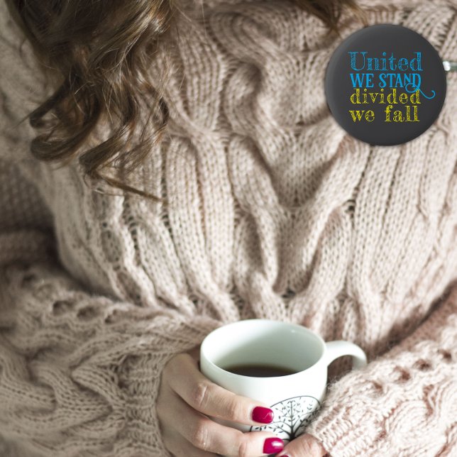 Bóton Redondo 5.08cm Unida somos um ditado motivador da Ucrânia (Criador carregado)