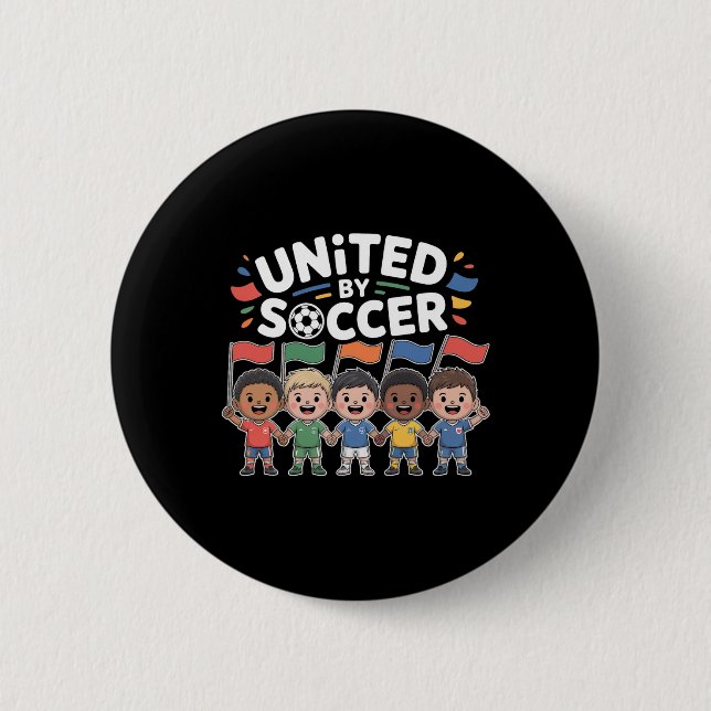 Bóton Redondo 5.08cm Unidos Pelo Futebol Fã Multicultural  (Frente)
