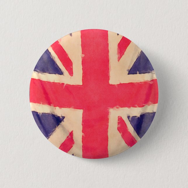 Bóton Redondo 5.08cm Union JACK FLAG grunge (Frente)