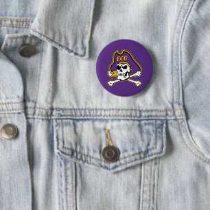 Bóton Redondo 5.08cm Universidade da Carolina do Leste   Piratas ECU