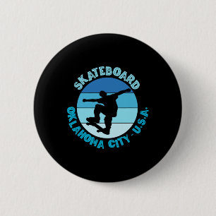 Bóton Redondo 5.08cm Urn de Skateboard de Oklahoma City Oklahoma Skateb