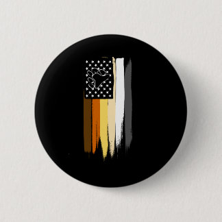 Bóton Redondo 5.08cm Urso alegre bandeira dos Estados Unidos pintada