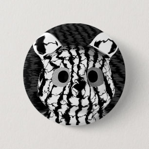 Bóton Redondo 5.08cm Urso Branco Preto