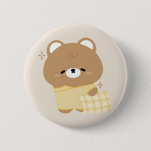 Bóton Redondo 5.08cm Urso Castanho Bonito