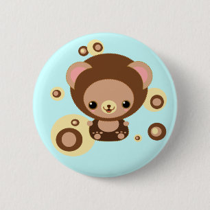 Bóton Redondo 5.08cm urso da brownie