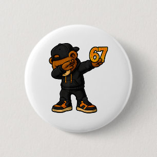 Bóton Redondo 5.08cm Urso Dabbing 67 Meme Engraçado Brainrot Hip Hop Cr