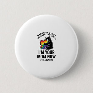 Bóton Redondo 5.08cm Urso de Abraço de Mãe Grátis Orgulho Camiseta Vint