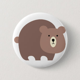 Bóton Redondo 5.08cm Urso de Brown