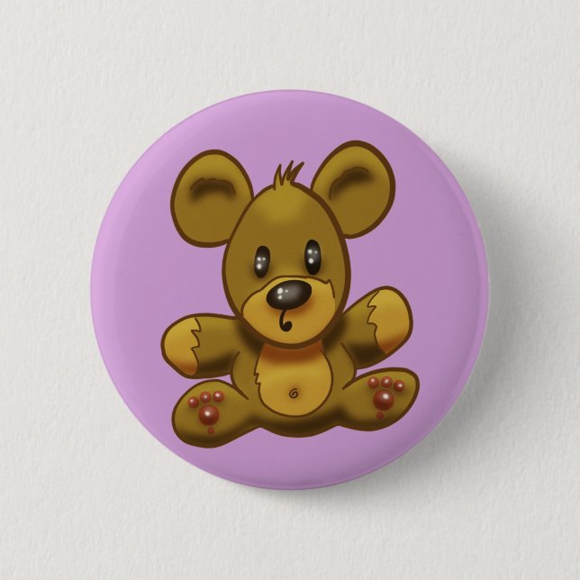 Bóton Redondo 5.08cm Urso de Corda (Frente)