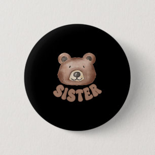 Bóton Redondo 5.08cm Urso de pelúcia irmã 1º aniversário menino menina